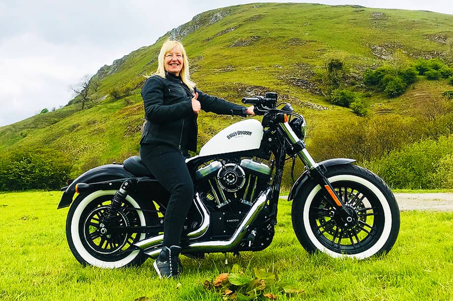 Tina on her Sportster 48 1200